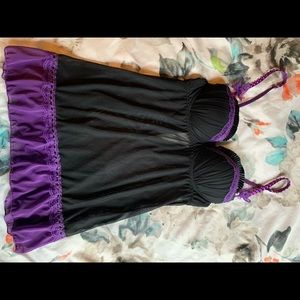 Purple and black chemise